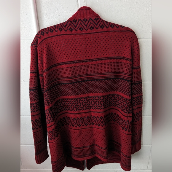 Artizan Robin Barre Cardigan Sweater Red and Black size M/L - Picture 2 of 4